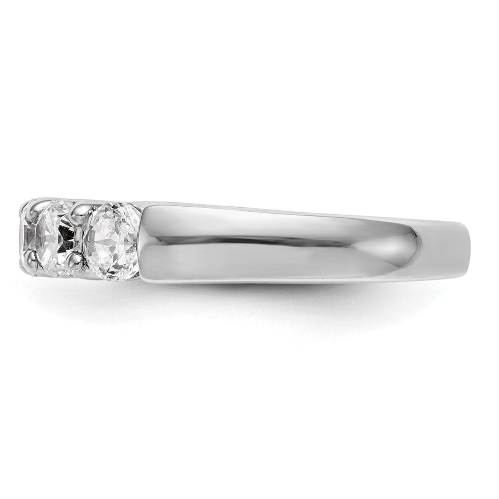 14K White Gold 5-Stone Shared Prong 1 carat Round Complete Diamond Band