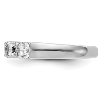 14K White Gold 5-Stone Shared Prong 1 carat Round Complete Diamond Band