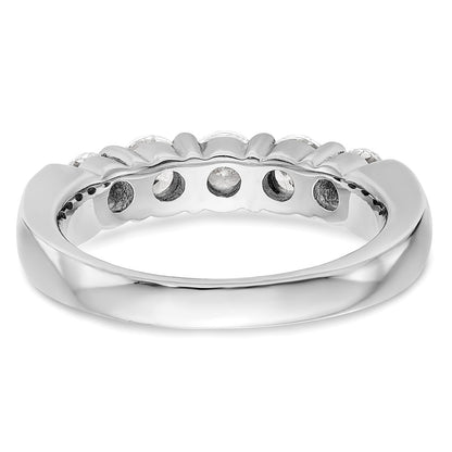 14K White Gold 5-Stone Shared Prong (Holds 5-2.3mm Round) Diamond Band Mounting