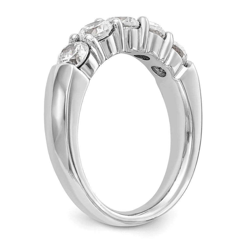 14K White Gold 5-Stone Shared Prong 1 carat Round Complete Diamond Band