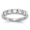 14k White Gold 1 carat Lab Grown Diamond VS/SI+ G+ Five Stone Complete Fashion Band