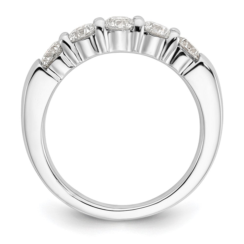 14K White Gold 5-Stone Shared Prong (Holds 5-4.1mm Round) Diamond Band Mounting