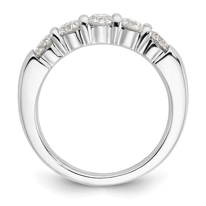 14K White Gold 5-Stone Shared Prong (Holds 5-4.1mm Round) Diamond Band Mounting