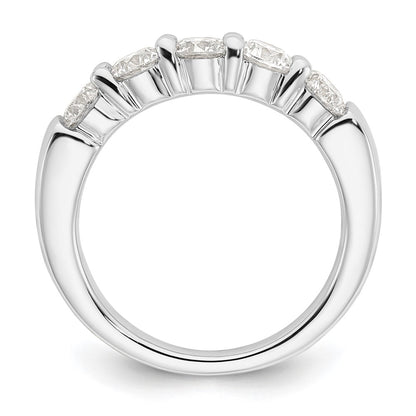 14K White Gold 5-Stone Shared Prong (Holds 5-4.3mm Round) Diamond Band Mounting