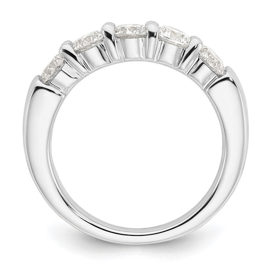 14K White Gold 5-Stone Shared Prong (Holds 5-4.3mm Round) Diamond Band Mounting