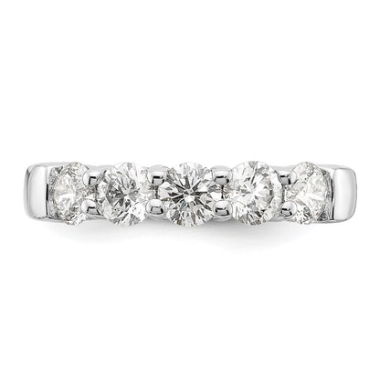 14K White Gold 5-Stone Shared Prong (Holds 5-4.3mm Round) Diamond Band Mounting
