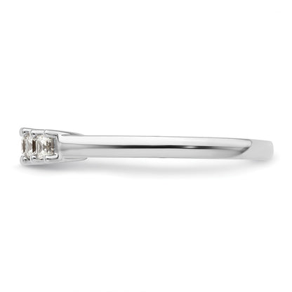 14K White Gold 5-Stone Shared Prong (Holds 5-2.2mm Princess) Diamond Band Mounting