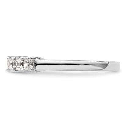 14K White Gold 5-Stone Shared Prong (Holds 5-2.5mm Princess) Diamond Band Mounting