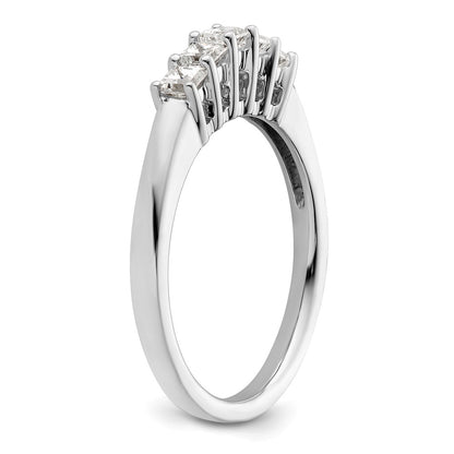14K White Gold 5-Stone Shared Prong (Holds 5-2.5mm Princess) Diamond Band Mounting