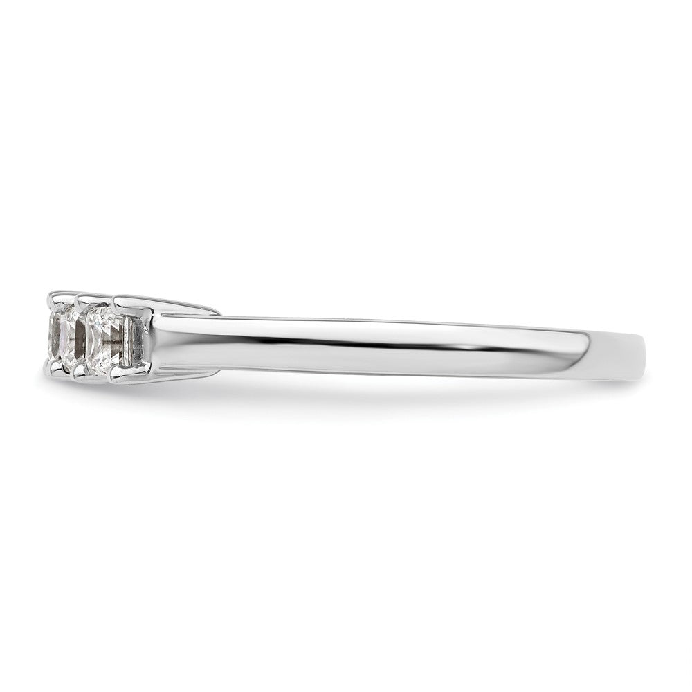 14K White Gold 5-Stone Shared Prong (Holds 5-2.8mm Princess) Diamond Band Mounting