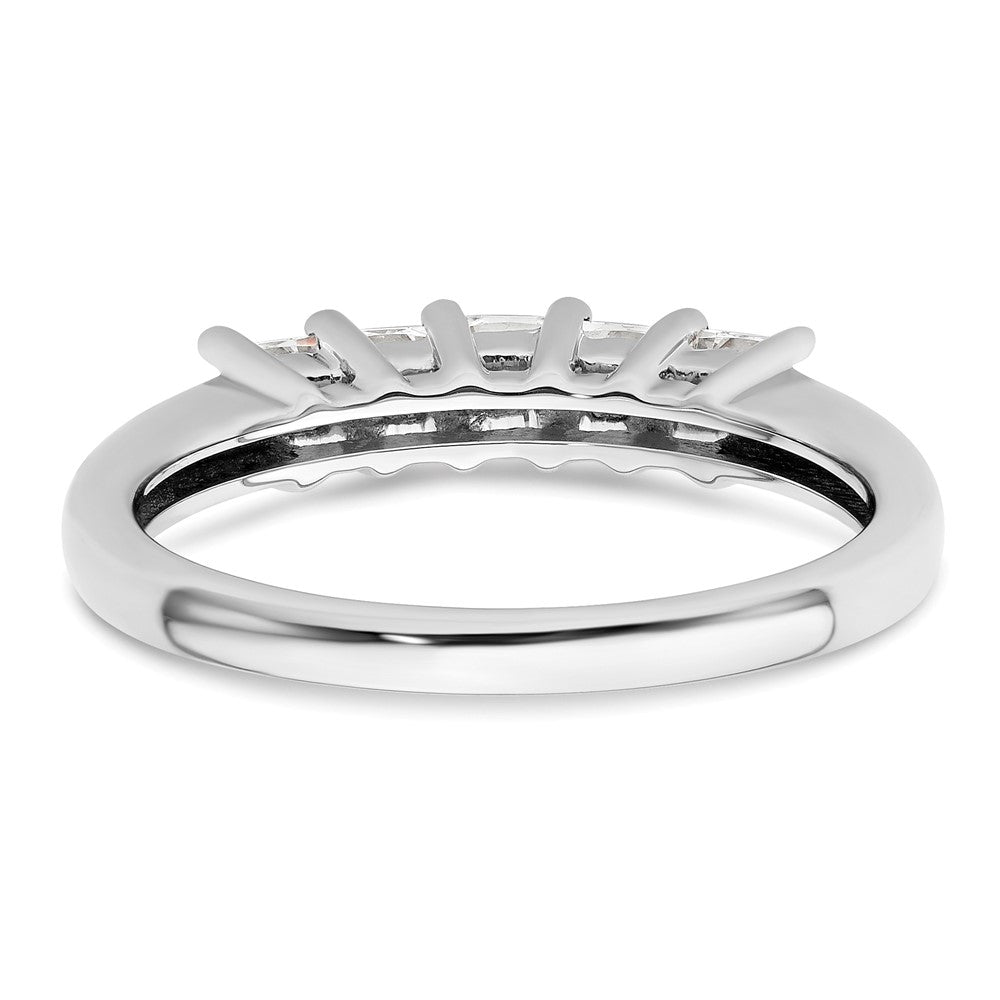 14K White Gold 5-Stone Shared Prong (Holds 5-2.8mm Princess) Diamond Band Mounting