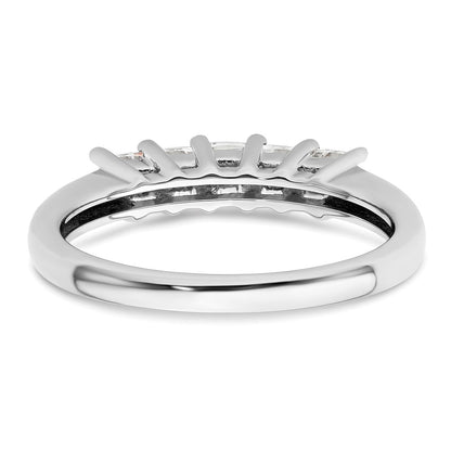 14K White Gold 5-Stone Shared Prong (Holds 5-2.8mm Princess) Diamond Band Mounting