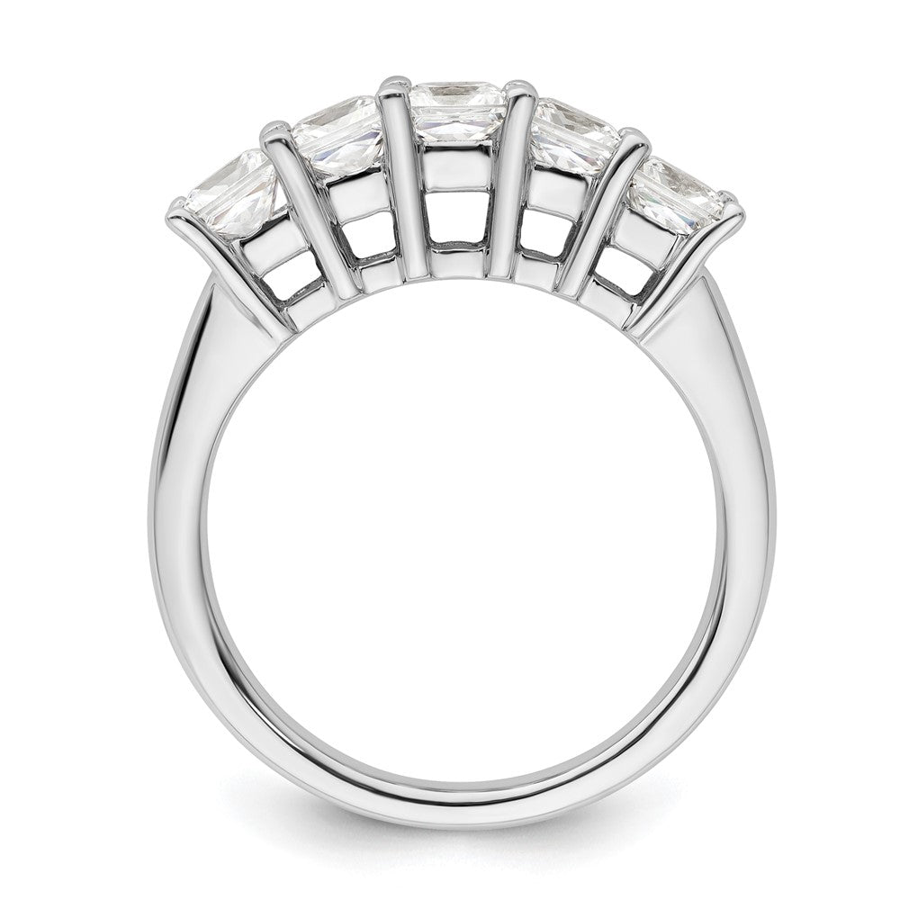 14K White Gold 5-Stone Shared Prong (Holds 5-3.8mm Princess) Diamond Band Mounting