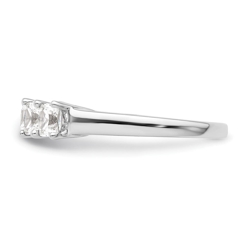 14K White Gold 5-Stone Shared Prong (Holds 5-3.8mm Princess) Diamond Band Mounting