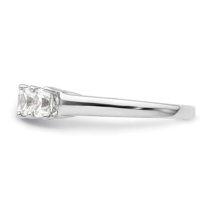 14K White Gold 5-Stone Shared Prong (Holds 5-3.8mm Princess) Diamond Band Mounting