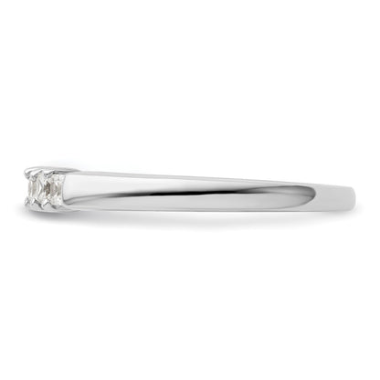14K White Gold 5-Stone Shared Prong (Holds 5-2.0mm Princess) Diamond Band Mounting
