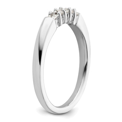 14K White Gold 5-Stone Shared Prong (Holds 5-2.0mm Princess) Diamond Band Mounting