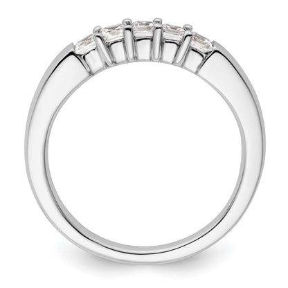 14K White Gold 5-Stone Shared Prong (Holds 5-2.5mm Princess) Diamond Band Mounting