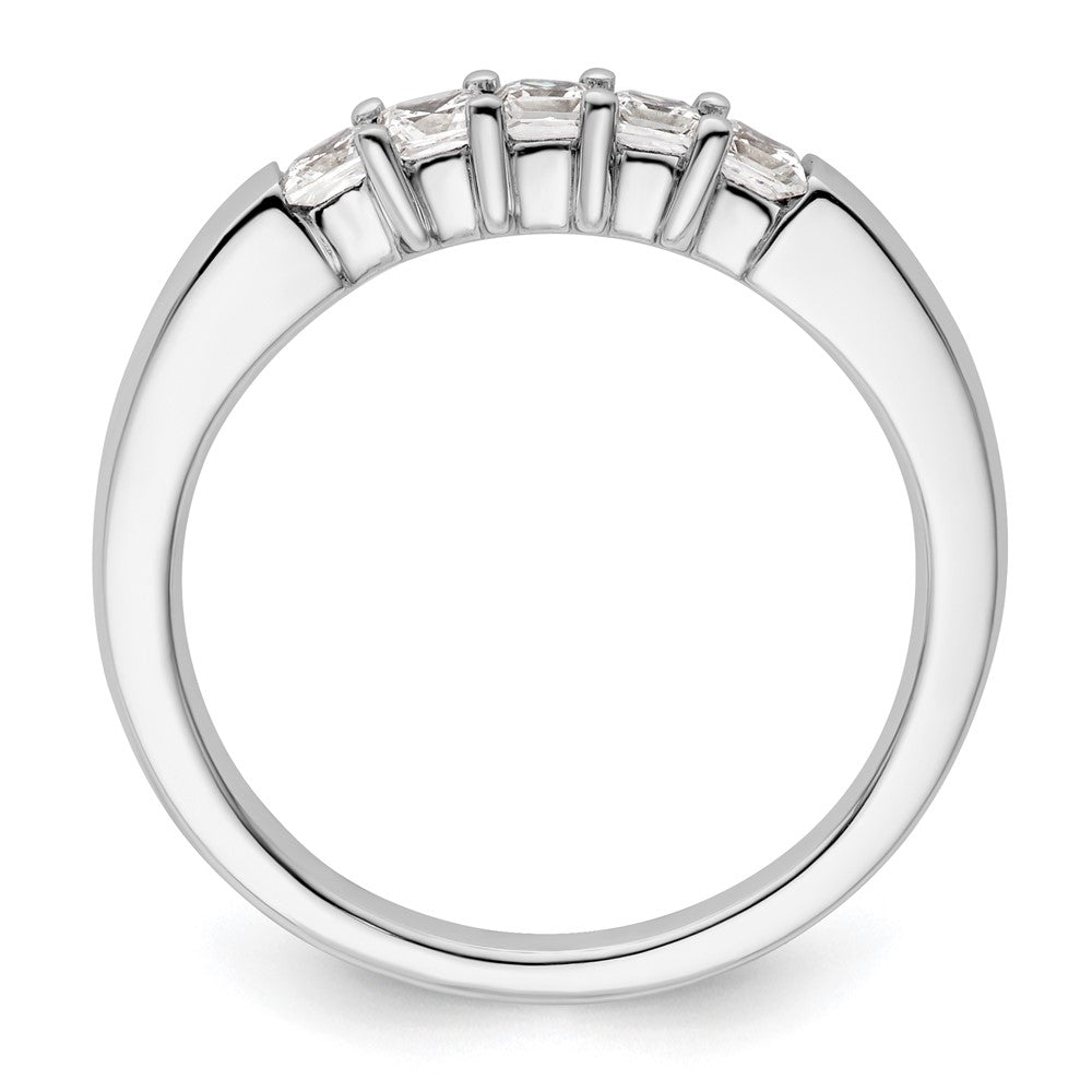 14K White Gold 5-Stone Shared Prong 1/2 carat Princess Complete Diamond Band
