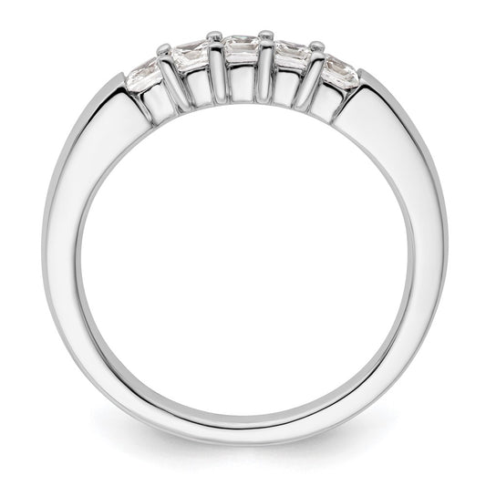 14K White Gold 5-Stone Shared Prong 1/2 carat Princess Complete Diamond Band