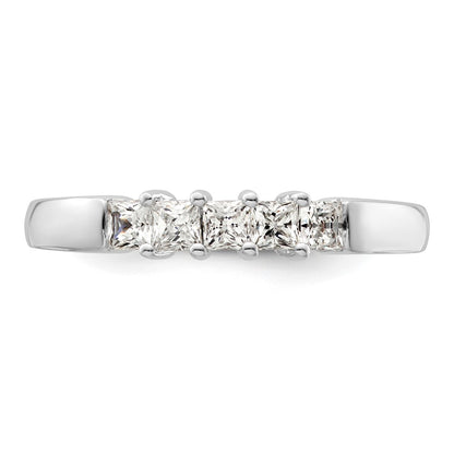 14K White Gold 5-Stone Shared Prong (Holds 5-2.5mm Princess) Diamond Band Mounting