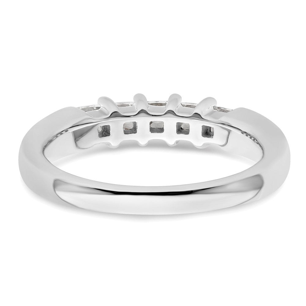 14K White Gold 5-Stone Shared Prong (Holds 5-2.8mm Princess) Diamond Band Mounting