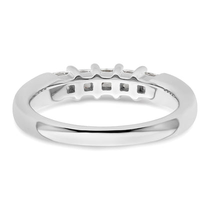 14K White Gold 5-Stone Shared Prong (Holds 5-2.8mm Princess) Diamond Band Mounting