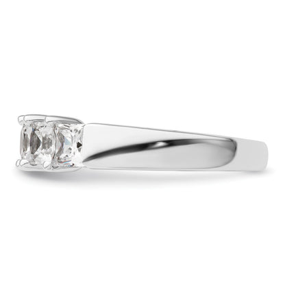 14K White Gold 5-Stone Shared Prong (Holds 5-3.8mm Princess) Diamond Band Mounting