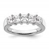 14K White Gold 5-Stone Shared Prong (Holds 5-3.8mm Princess) Diamond Band Mounting