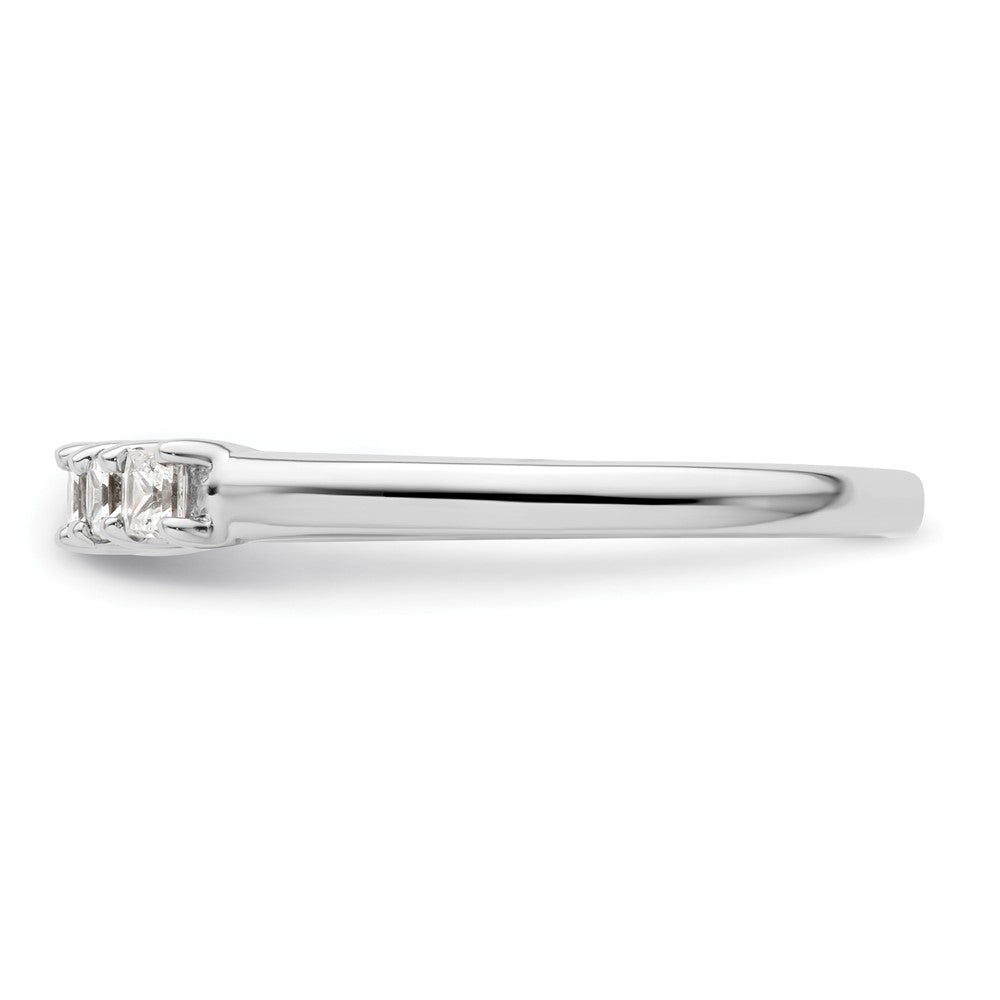 14K White Gold 5-Stone Shared Prong (Holds 5-2.2mm Princess) Diamond Band Mounting
