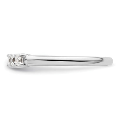 14K White Gold 5-Stone Shared Prong (Holds 5-2.2mm Princess) Diamond Band Mounting