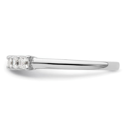 14K White Gold 5-Stone Shared Prong (Holds 5-2.5mm Princess) Diamond Band Mounting