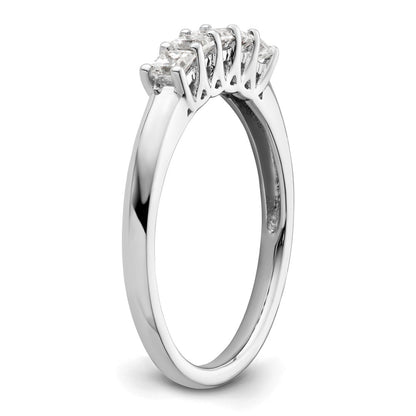 14K White Gold 5-Stone Shared Prong (Holds 5-2.5mm Princess) Diamond Band Mounting
