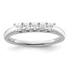 14K White Gold 5-Stone Shared Prong (Holds 5-2.5mm Princess) Diamond Band Mounting