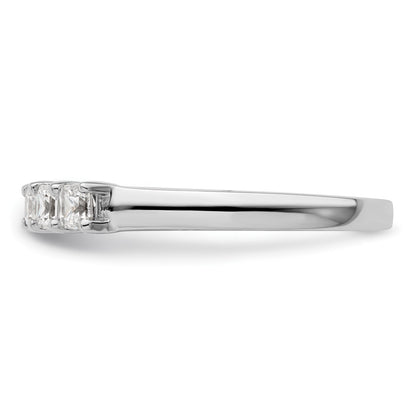 14K White Gold 5-Stone Shared Prong (Holds 5-2.8mm Princess) Diamond Band Mounting