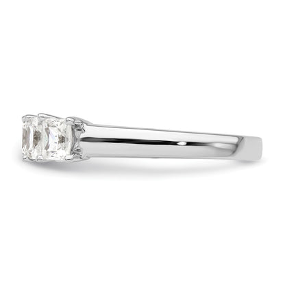 14K White Gold 5-Stone Shared Prong (Holds 5-3.8mm Princess) Diamond Band Mounting