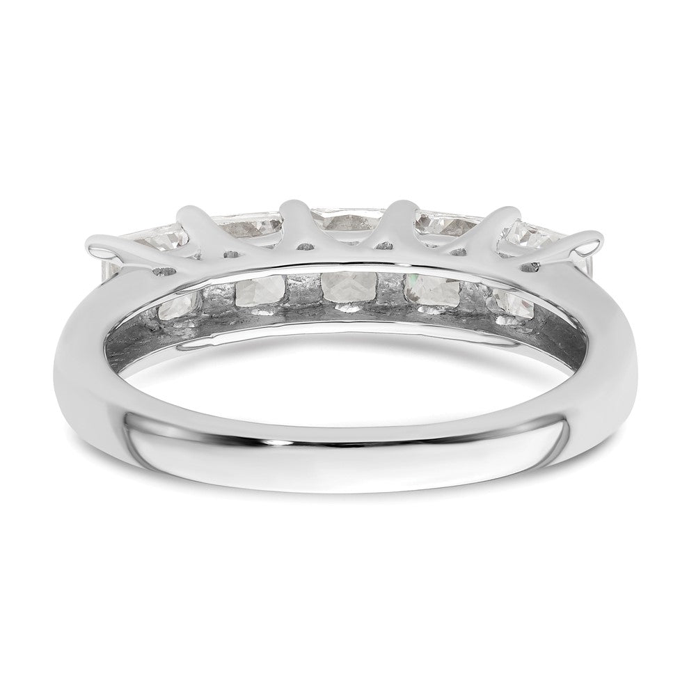 14K White Gold 5-Stone Shared Prong (Holds 5-3.8mm Princess) Diamond Band Mounting