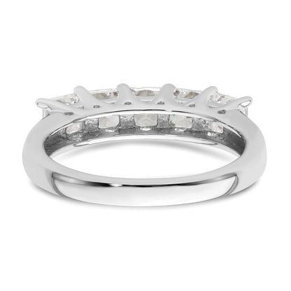 14K White Gold 5-Stone Shared Prong (Holds 5-3.8mm Princess) Diamond Band Mounting