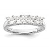 14K White Gold 5-Stone Shared Prong (Holds 5-3.8mm Princess) Diamond Band Mounting