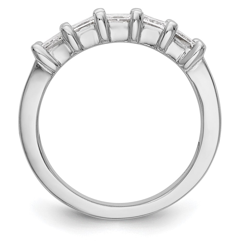 14K White Gold 5-Stone Shared Prong (Holds 1-3.7, 2-3.6, 2-3.5mm Princess) Diamond Band Mounting