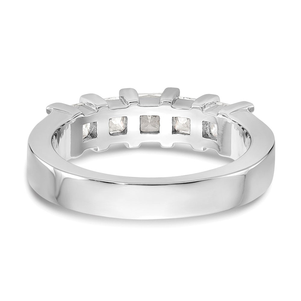 14K White Gold 5-Stone Shared Prong (Holds 1-3.7, 2-3.6, 2-3.5mm Princess) Diamond Band Mounting