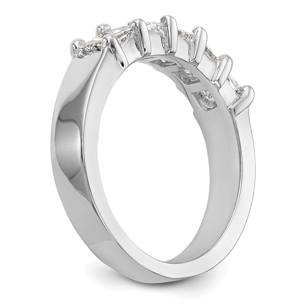 14K White Gold 5-Stone Shared Prong (Holds 1-3.7, 2-3.6, 2-3.5mm Princess) Diamond Band Mounting