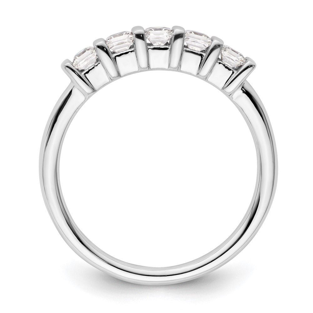 14K White Gold 5-Stone Half-Bezel 1/2 carat Princess Complete Diamond Band
