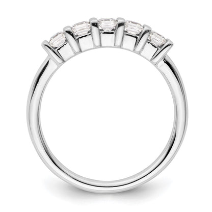 14K White Gold 5-Stone Half-Bezel 1/2 carat Princess Complete Diamond Band