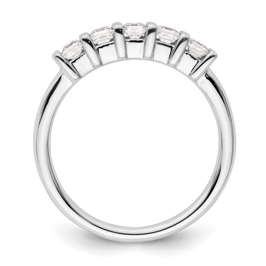 14K White Gold 5-Stone Half-Bezel 1/2 carat Princess Complete Diamond Band