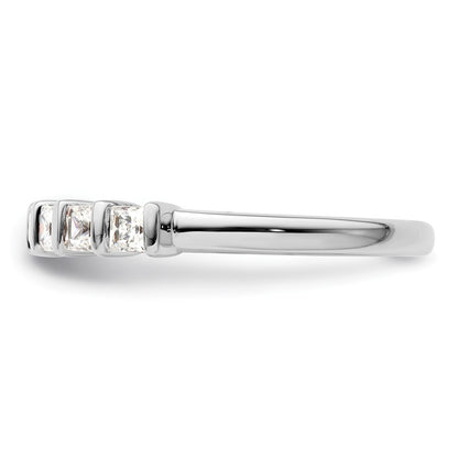14K White Gold 5-Stone Half-Bezel 1/2 carat Princess Complete Diamond Band
