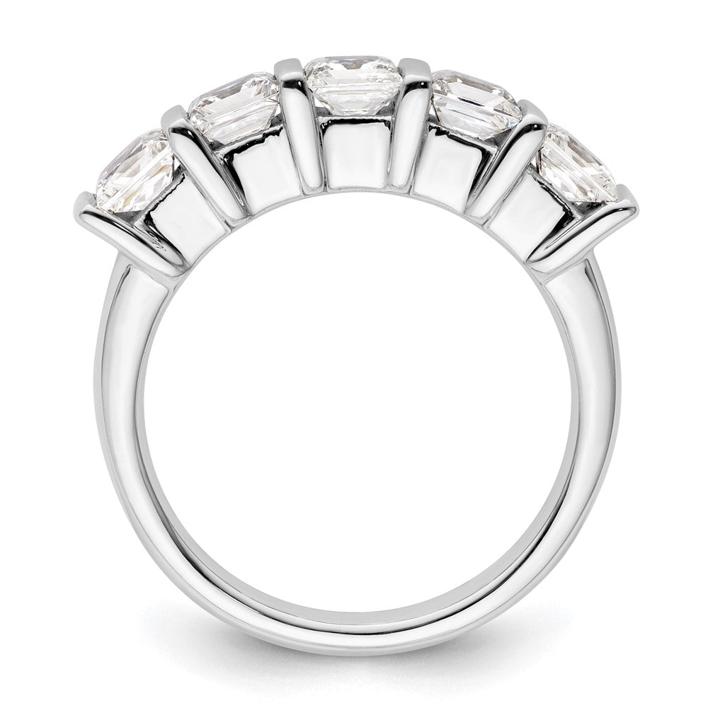 14K White Gold 5-Stone Half-Bezel (Holds 5-3.8mm Princess) Diamond Band Mounting