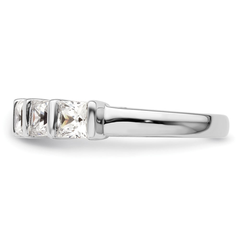 14K White Gold 5-Stone Half-Bezel (Holds 5-3.8mm Princess) Diamond Band Mounting
