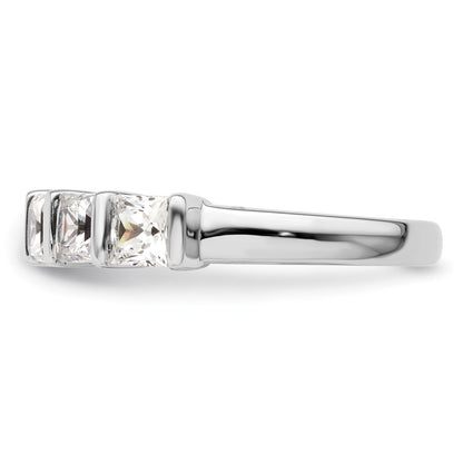 14K White Gold 5-Stone Half-Bezel (Holds 5-3.8mm Princess) Diamond Band Mounting