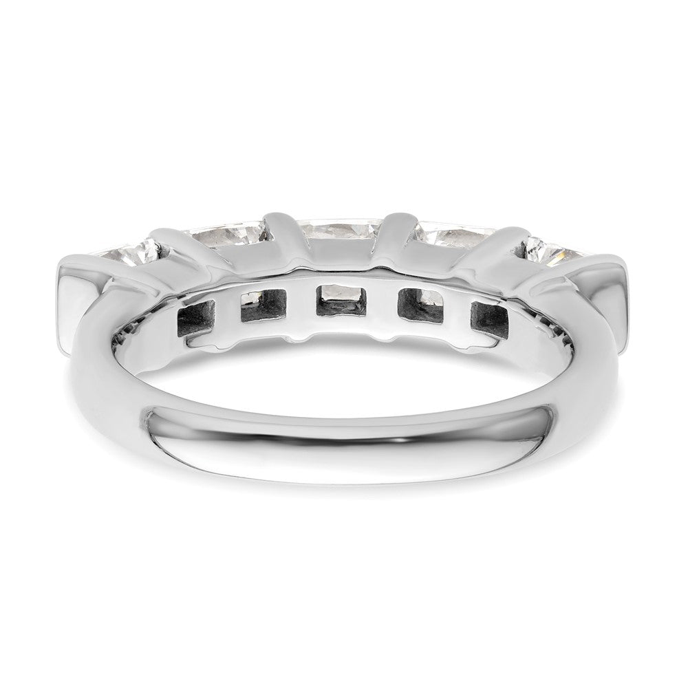14K White Gold 5-Stone Half-Bezel (Holds 5-3.8mm Princess) Diamond Band Mounting